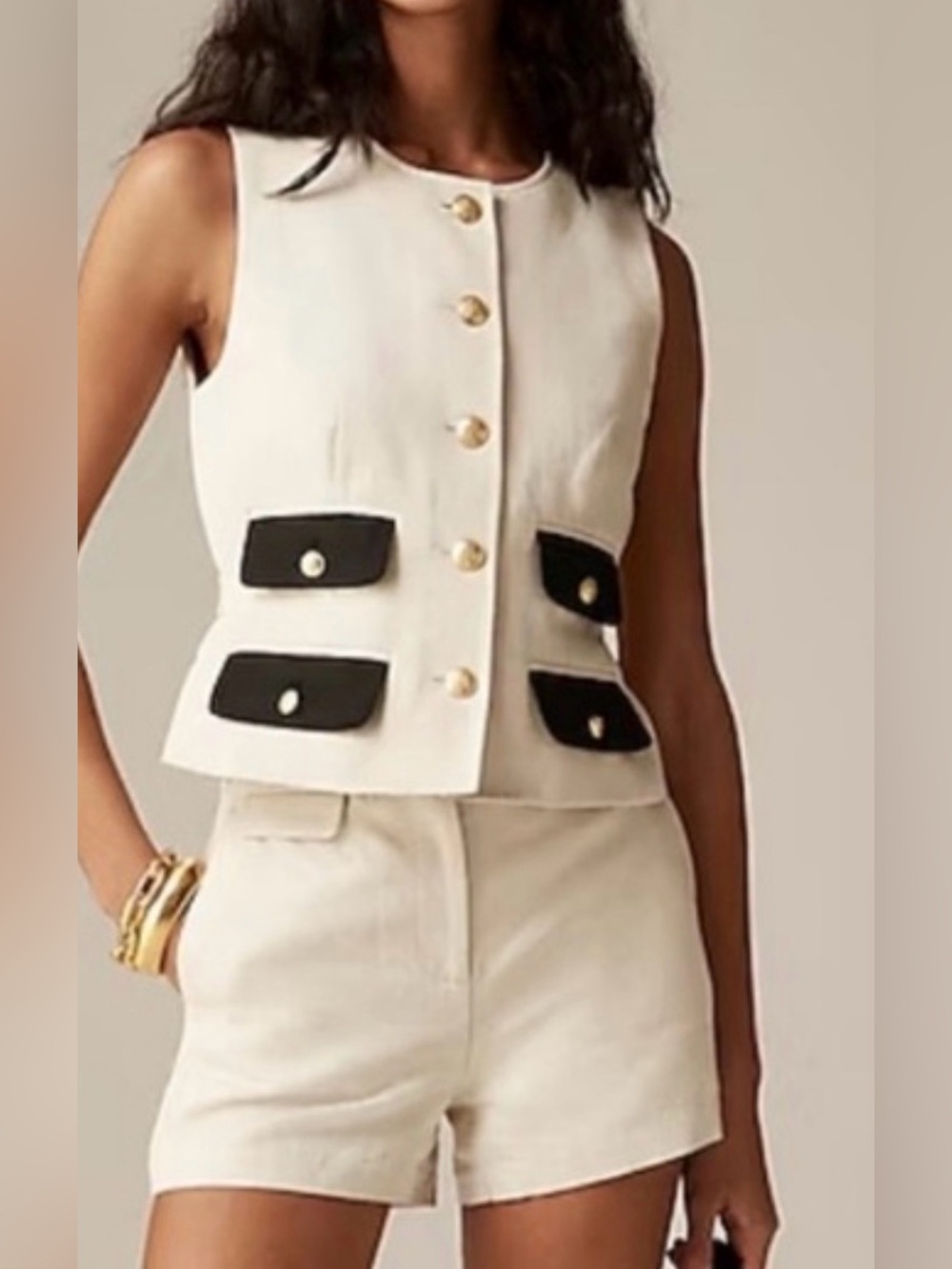 Jcrew size 6 set vest with shorts